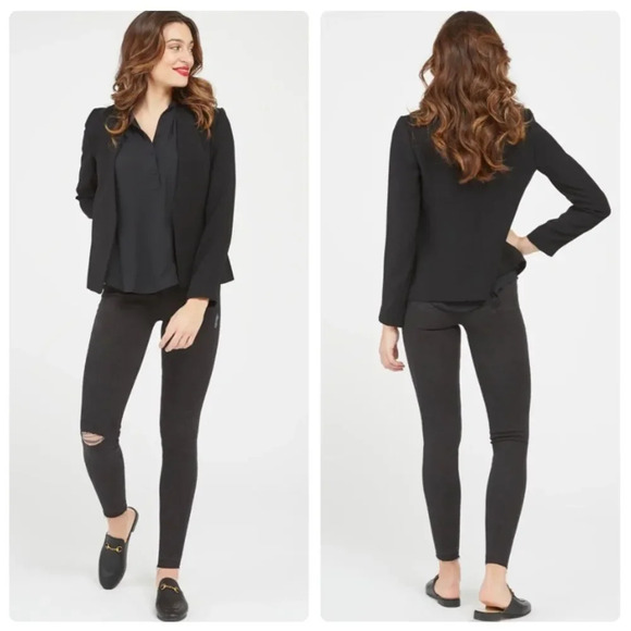 Spanx Vintage Distressed Ankle Skinny Jeans - Picture 1 of 13